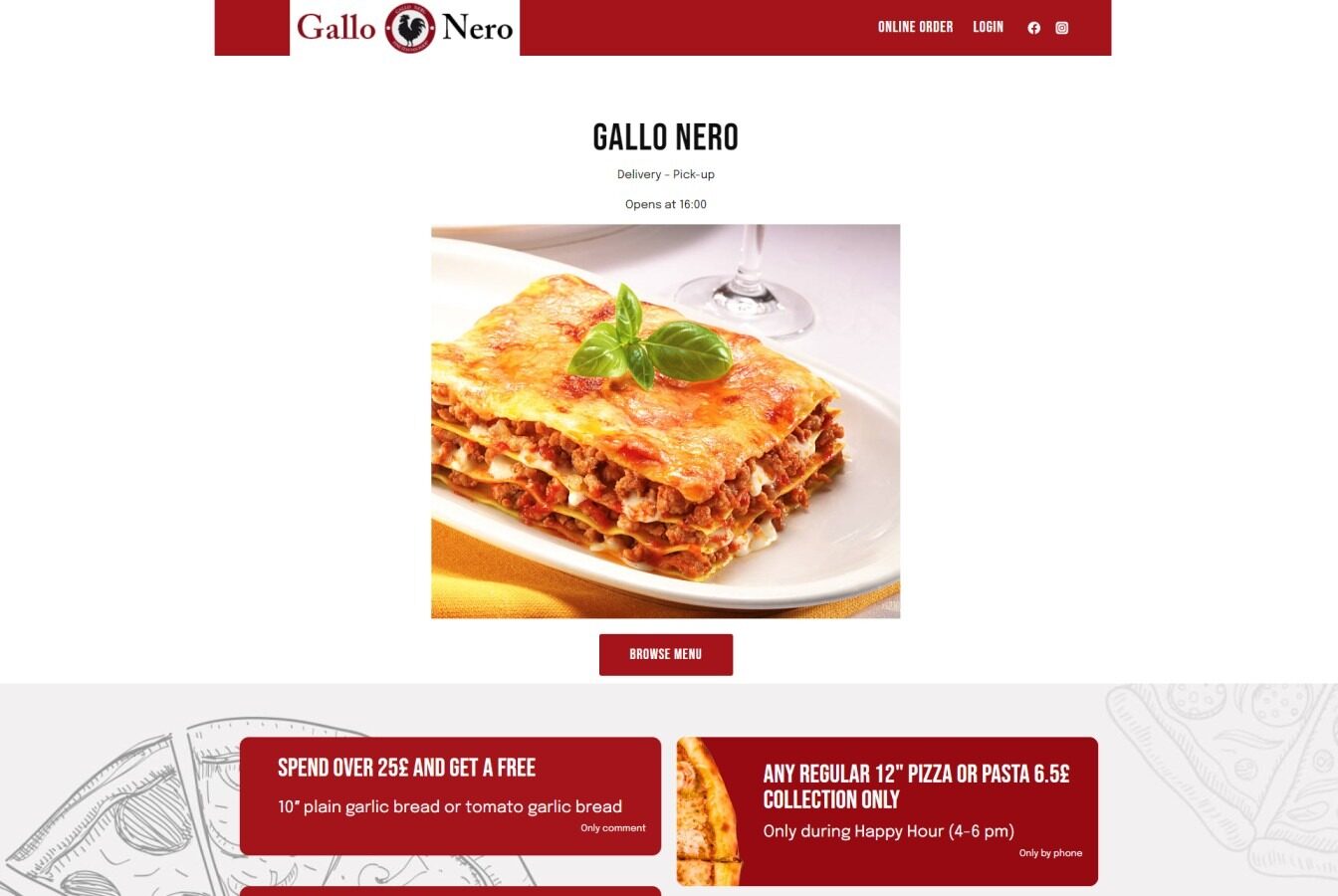 Gallonero.uk — the site we built, as it looks live