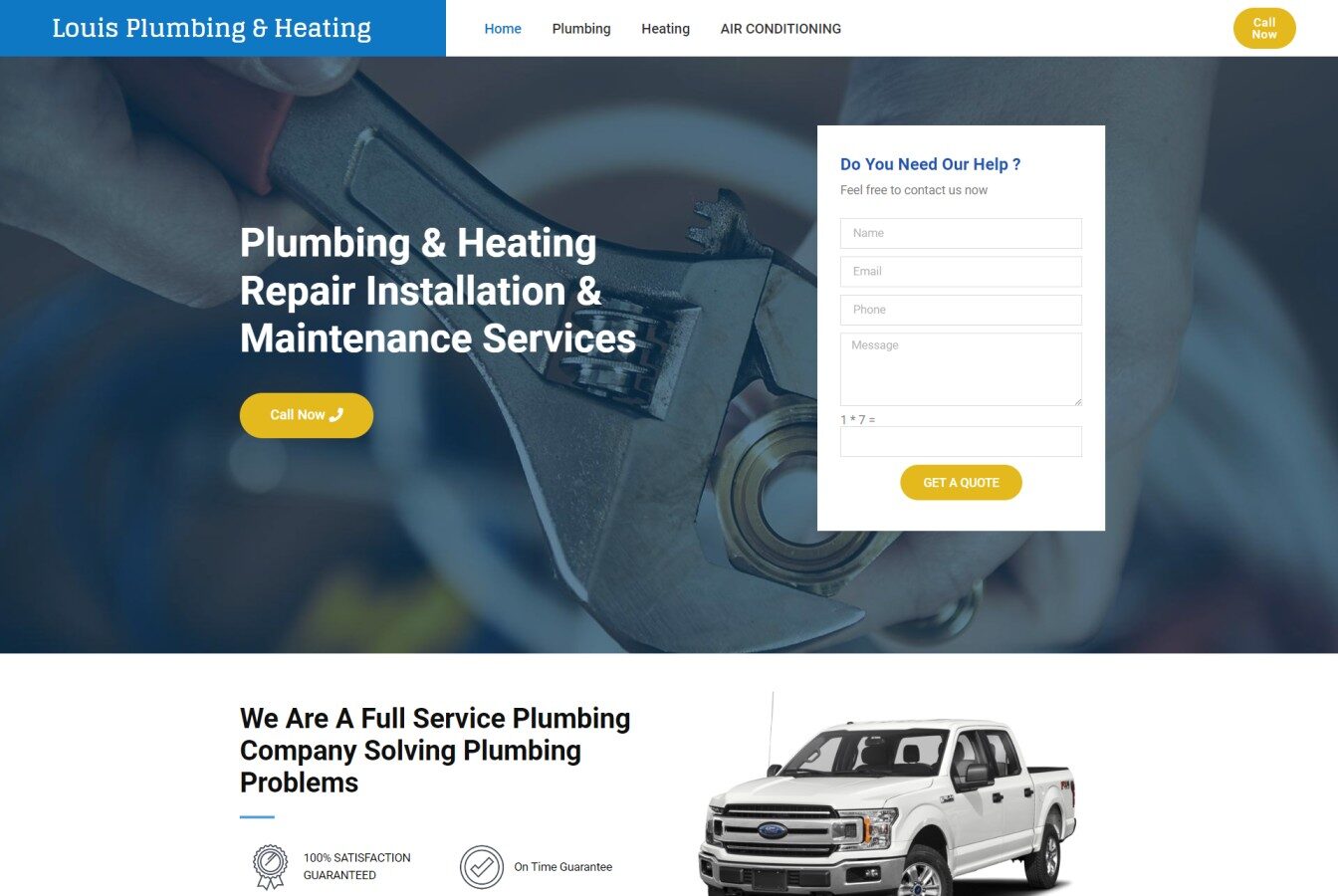 Louisplumbingandheating.com — the site we built, as it looks live