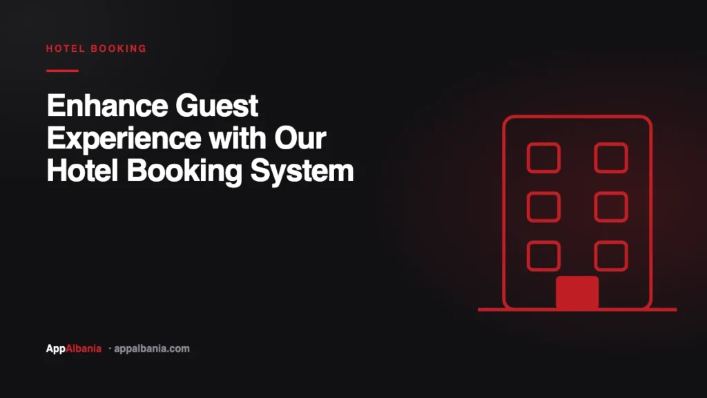 Hotel booking system — a building mark, AppAlbania