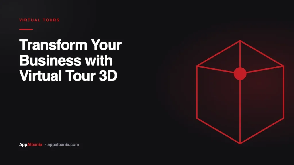 Virtual Tour 3D — an isometric room outline, AppAlbania