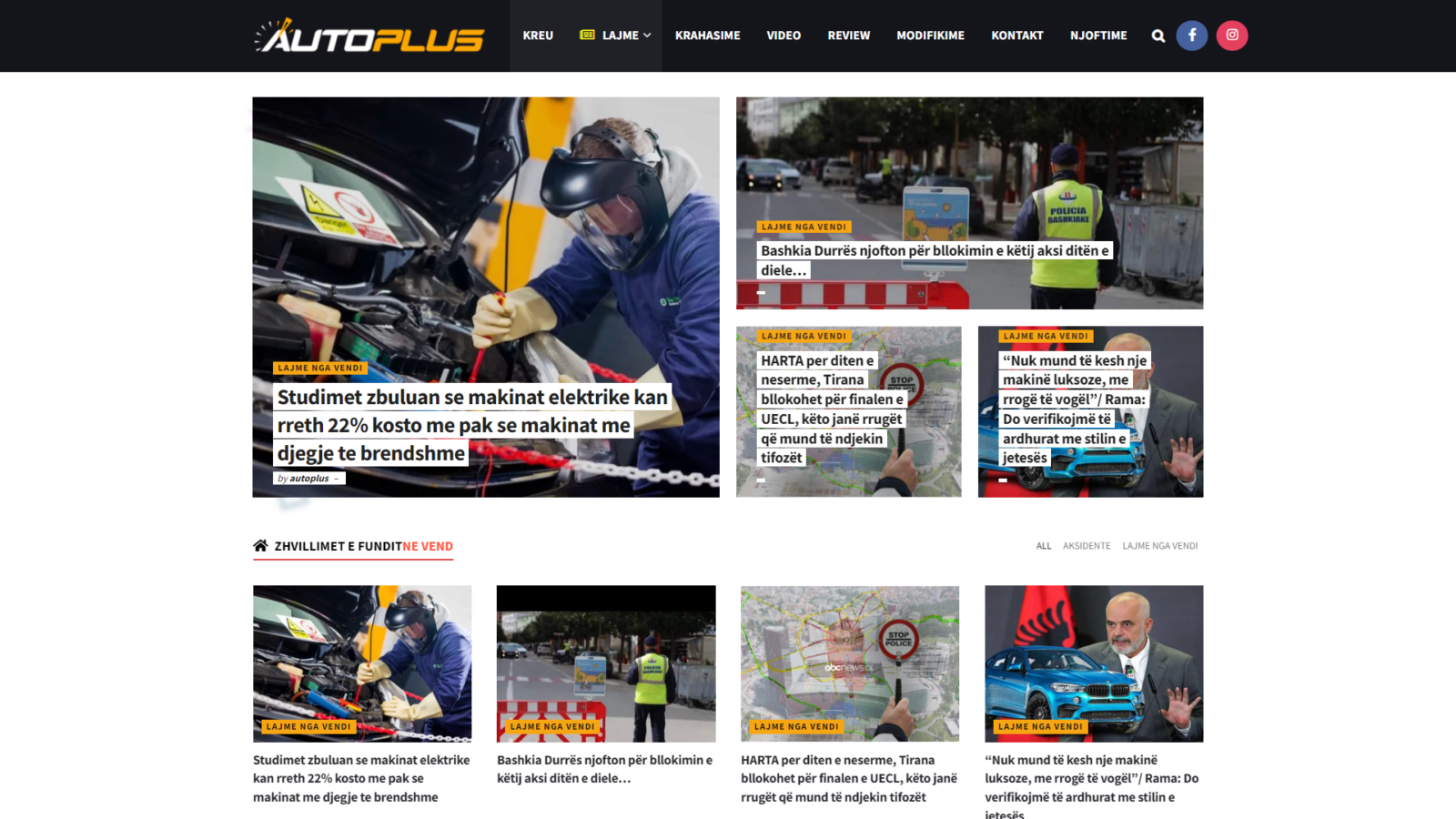 Autoplus.al — the site we built, as it looks live