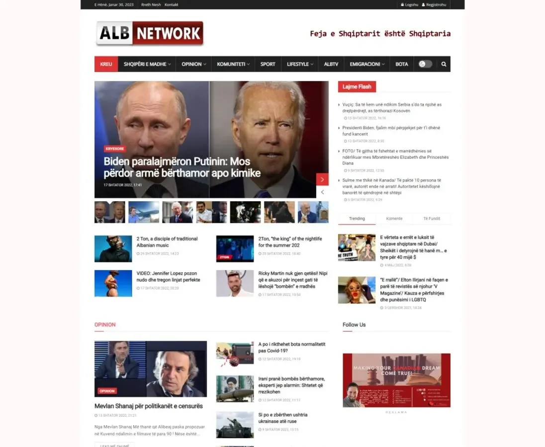 Alb Network — the site we built, as it looks live