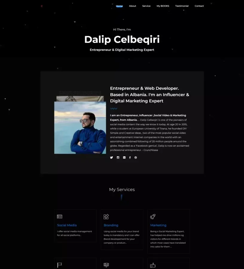 Cel Beqiri — the site we built, as it looks live