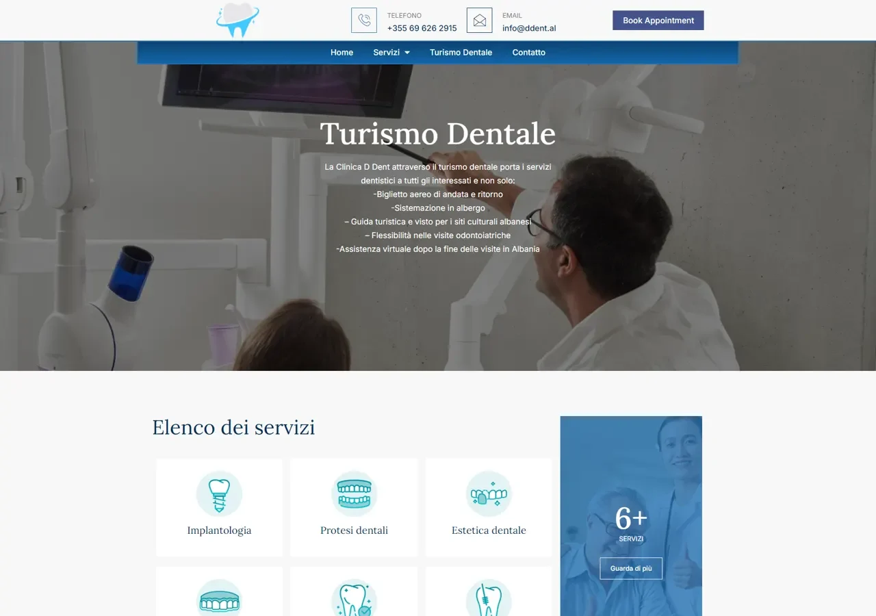 DDent — Dental Clinic — the site we built, as it looks live