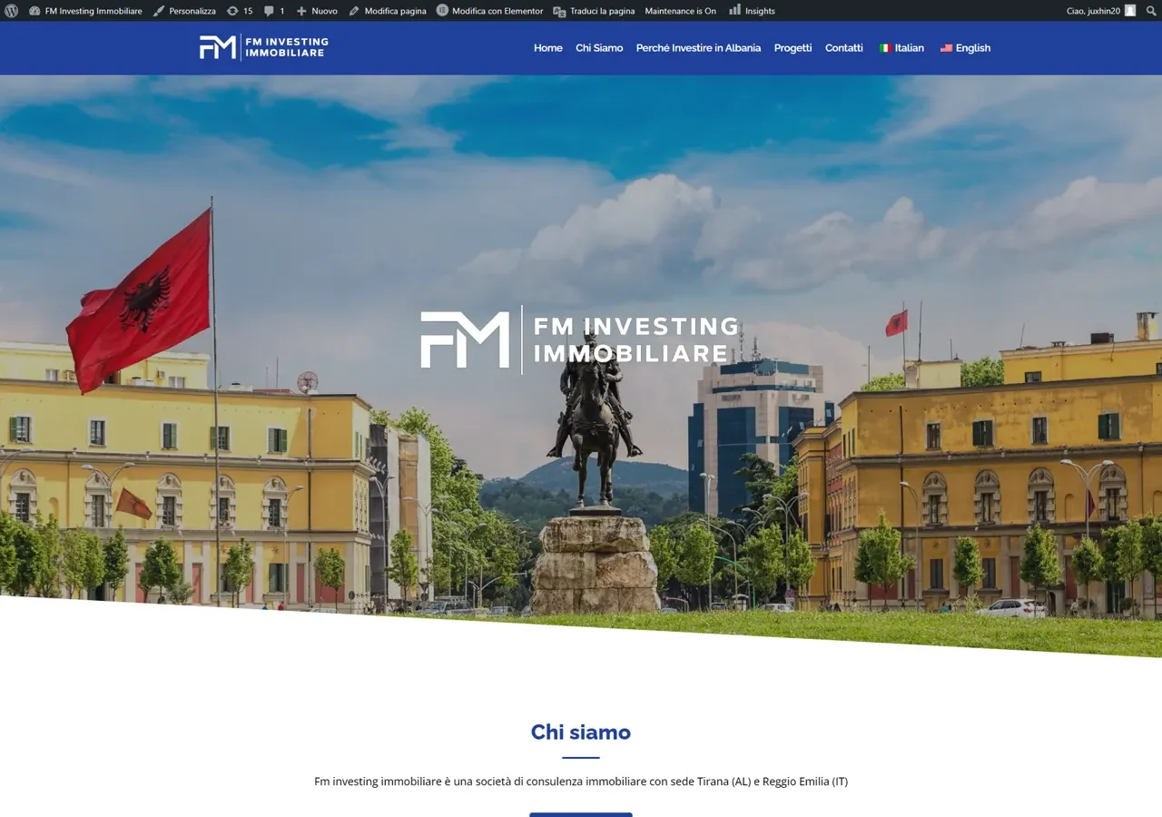 FM Investing Immobiliare — IT — the site we built, as it looks live