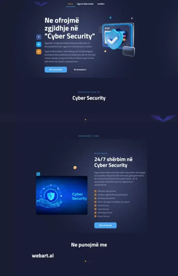 Kibernetike.al — the site we built, as it looks live