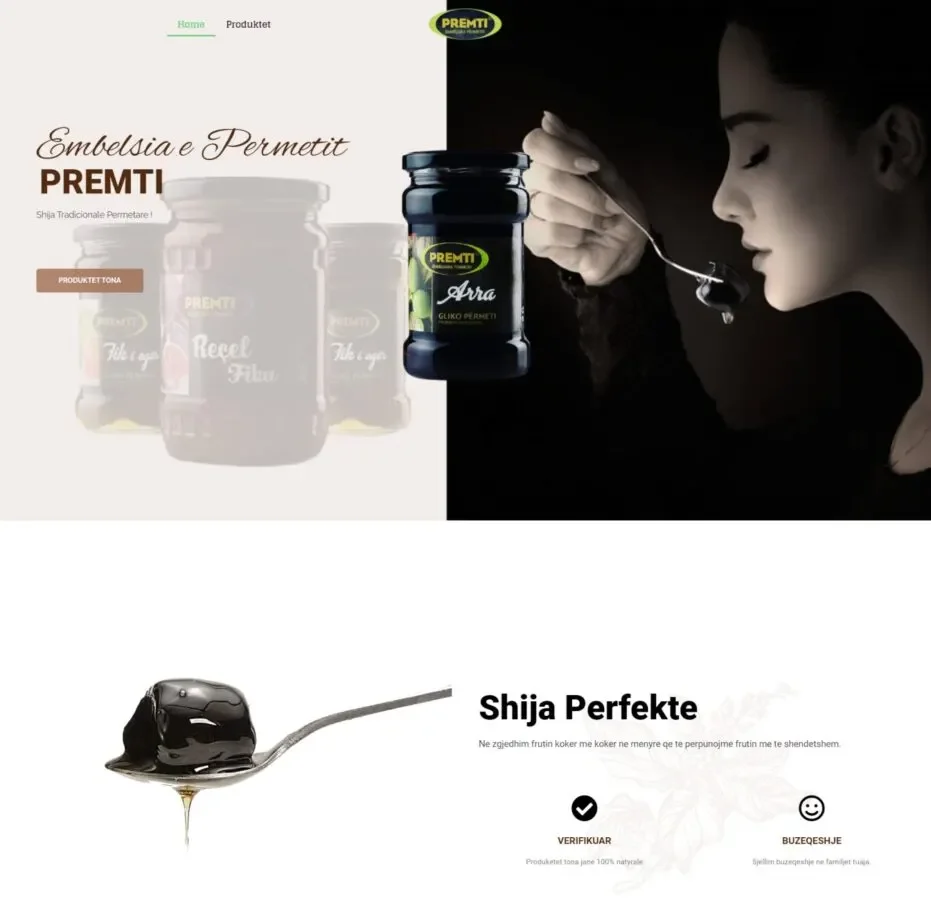 Premti — the site we built, as it looks live
