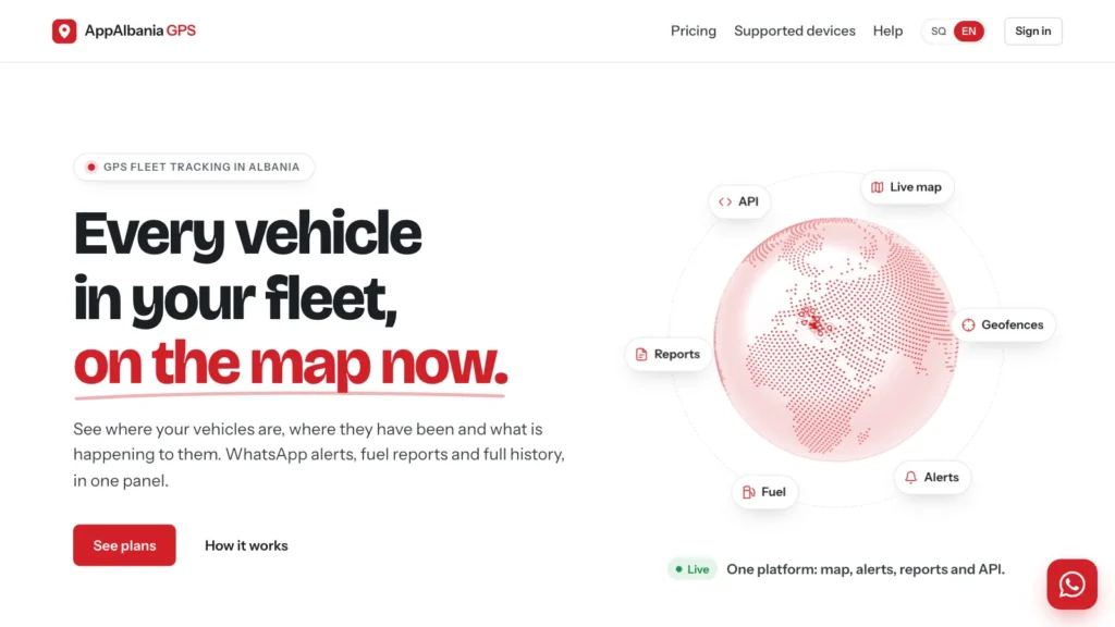 AppAlbania GPS: every vehicle in your fleet on the map now